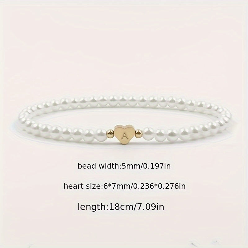 Elegantes Armband mit Initiale A–Z und Herz