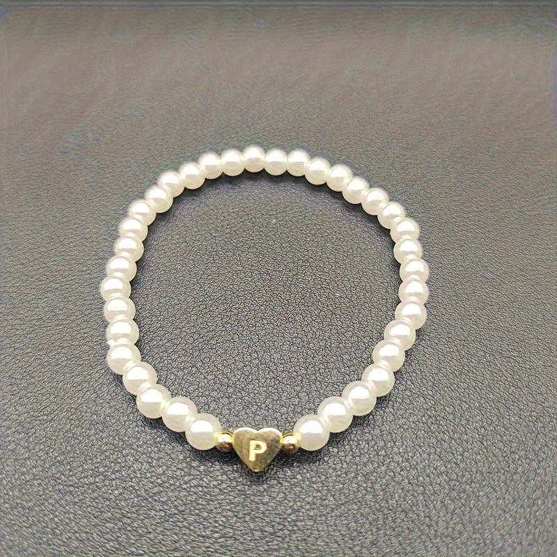 Elegantes Armband mit Initiale A–Z und Herz