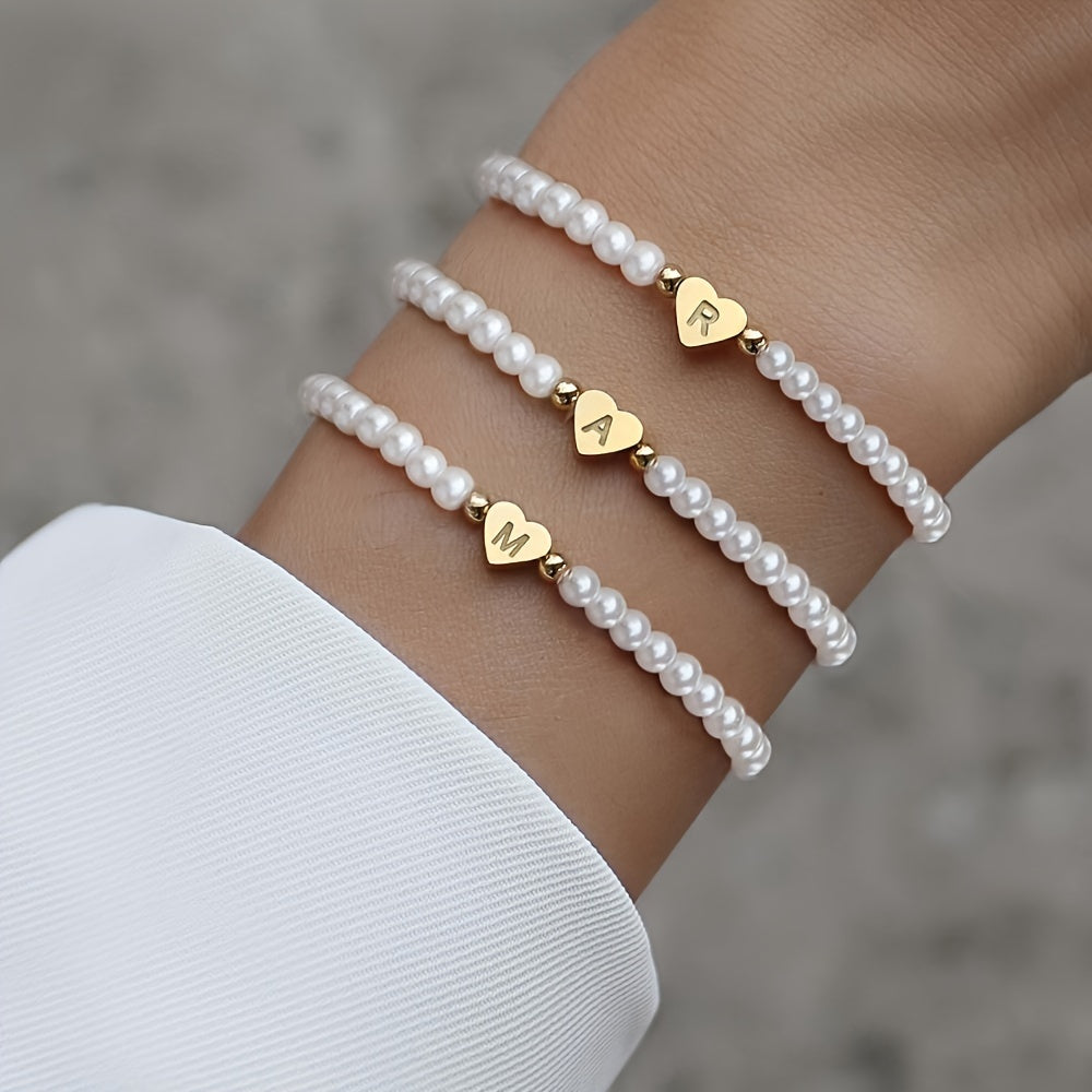 Elegantes Armband mit Initiale A–Z und Herz
