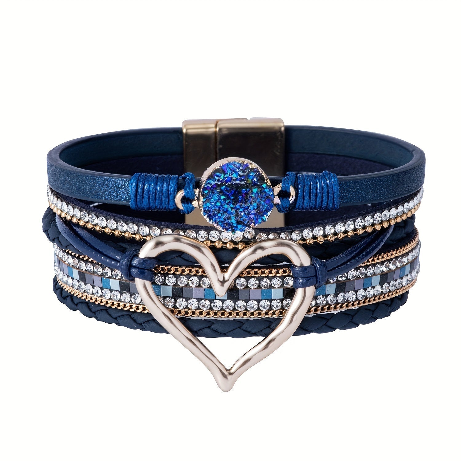 Bracelet bohémien en cuir à couches multiples