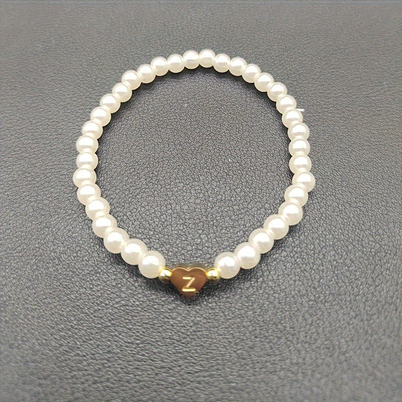 Elegantes Armband mit Initiale A–Z und Herz