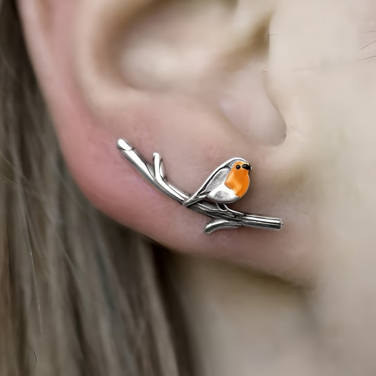 Ohrringe mit Vogelmotiv im Cartoon-Stil