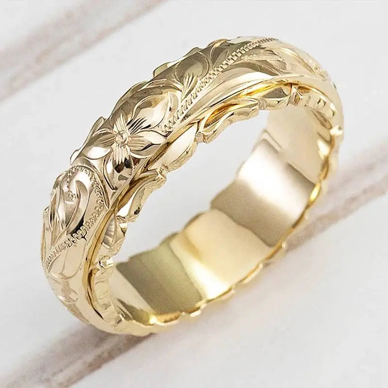 Antik inspirierter goldener Blumenring