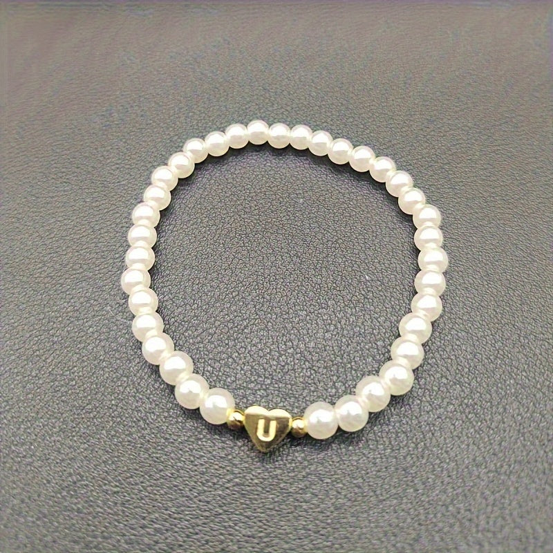 Elegantes Armband mit Initiale A–Z und Herz