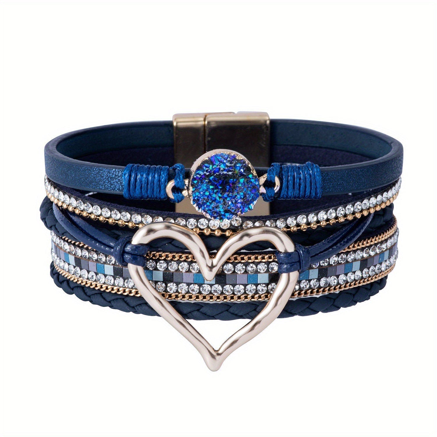 Bracelet bohémien en cuir à couches multiples