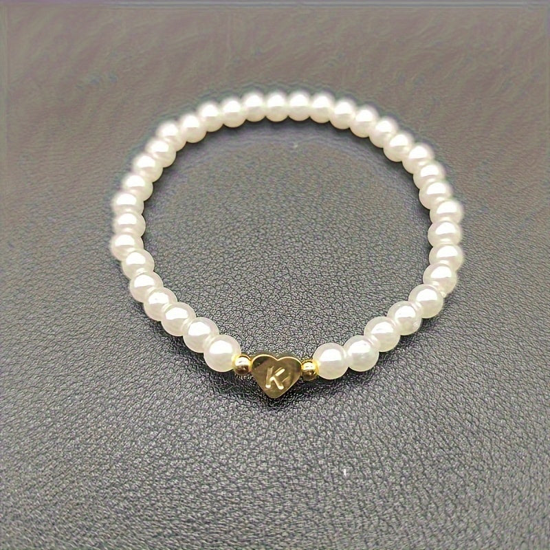 Elegantes Armband mit Initiale A–Z und Herz