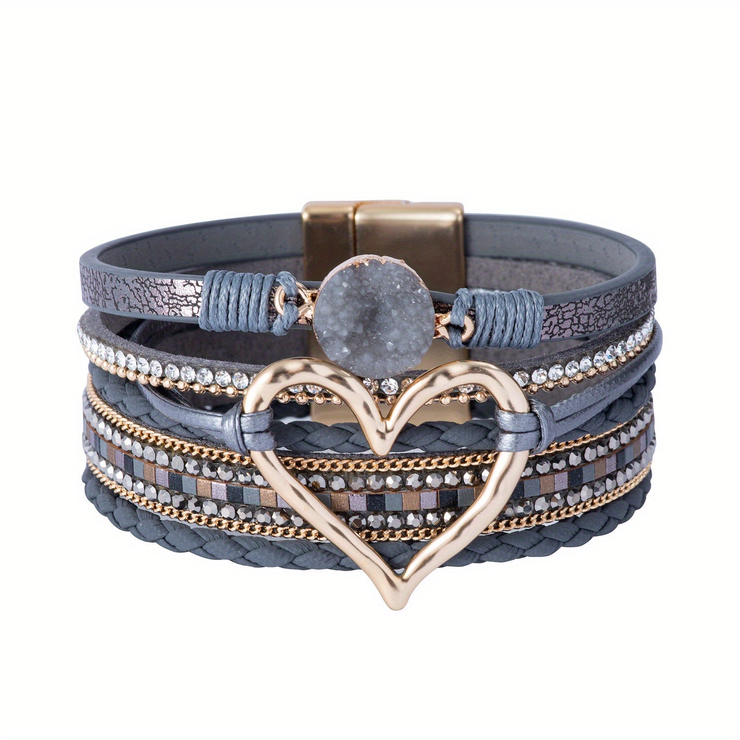 Bracelet bohémien en cuir à couches multiples