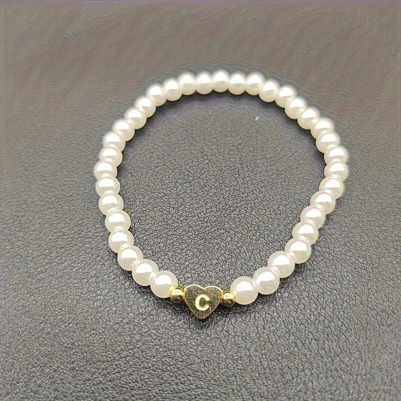 Elegantes Armband mit Initiale A–Z und Herz