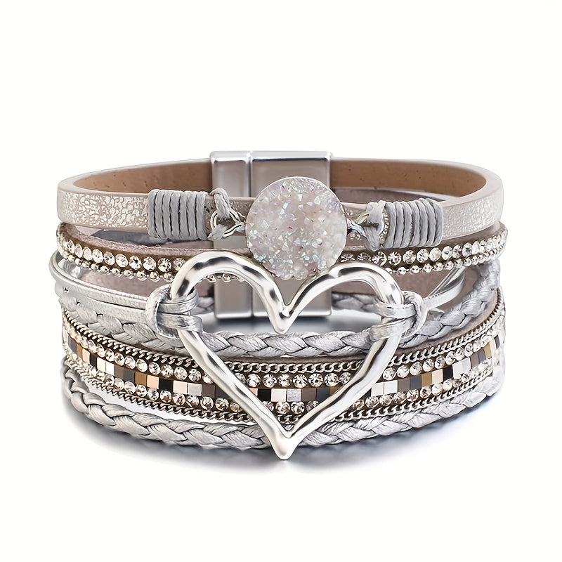 Bracelet bohémien en cuir à couches multiples
