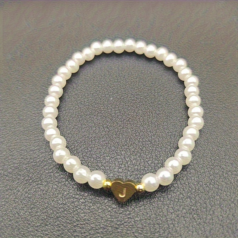 Elegantes Armband mit Initiale A–Z und Herz