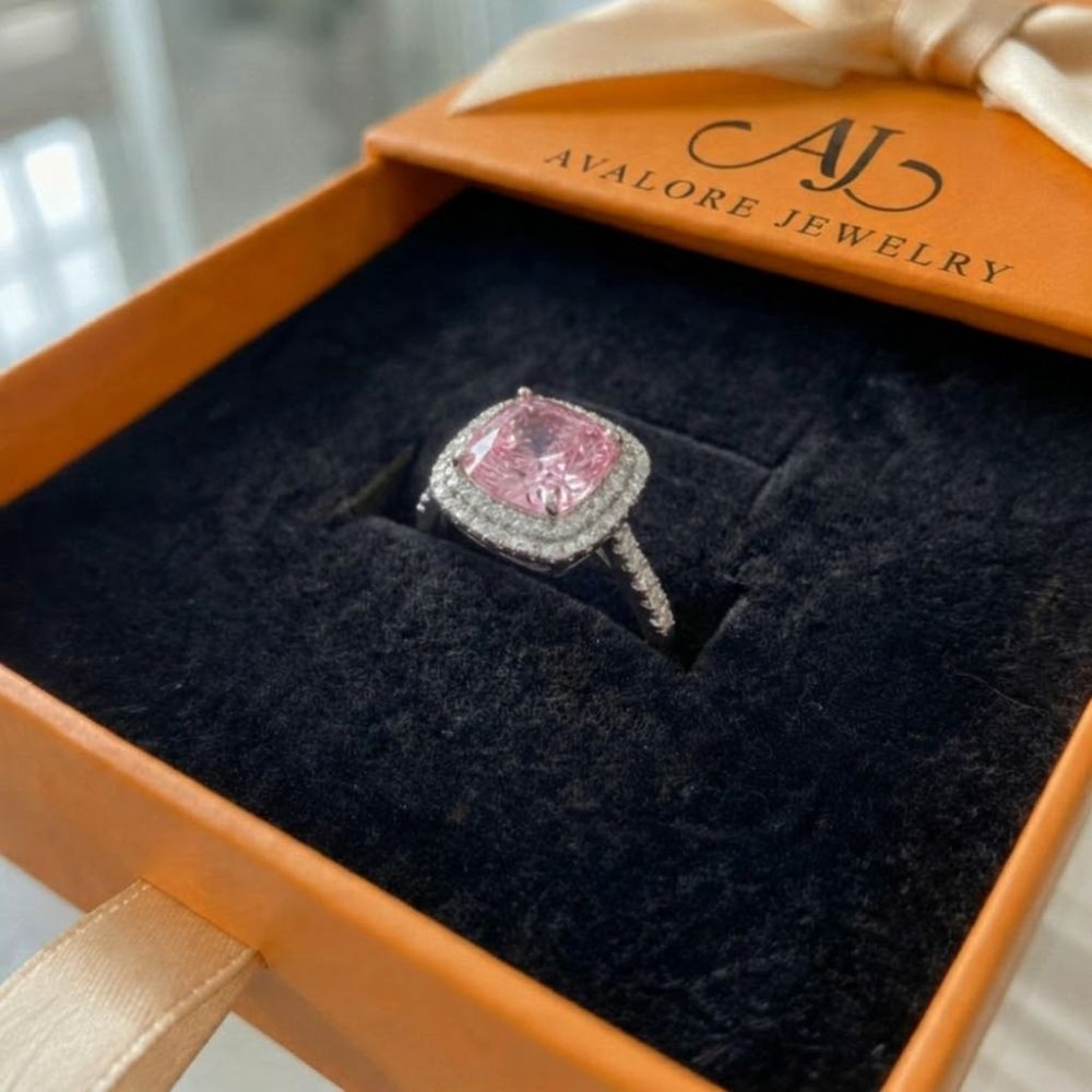 Cushion Pink Sapphire Ring