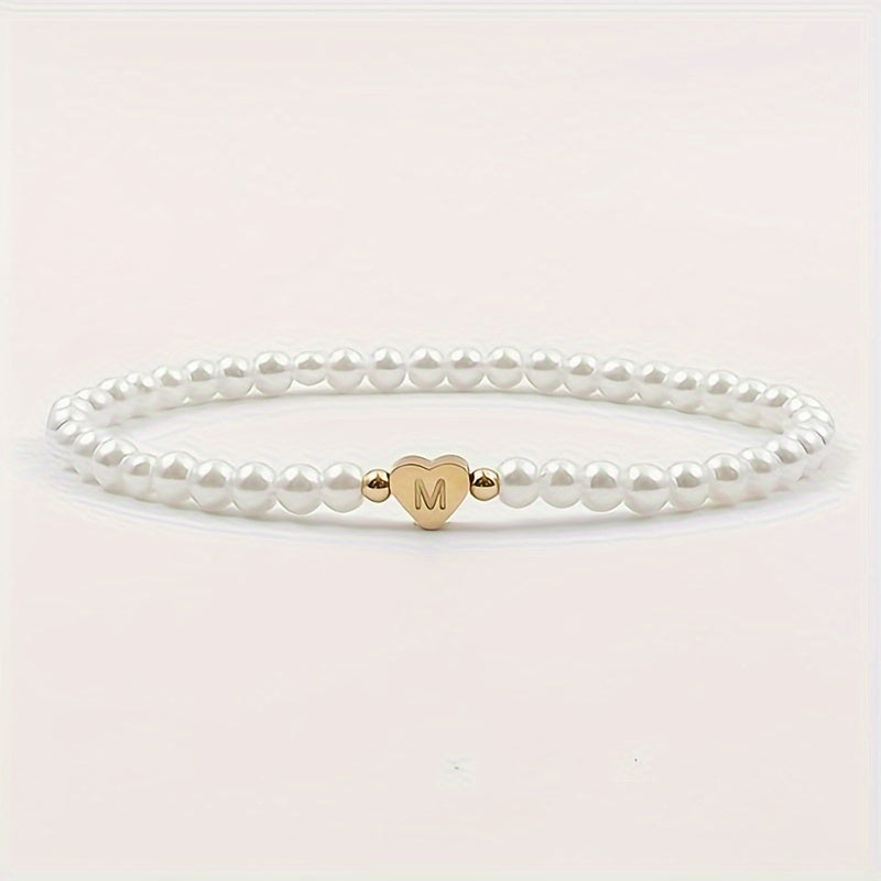 Elegantes Armband mit Initiale A–Z und Herz