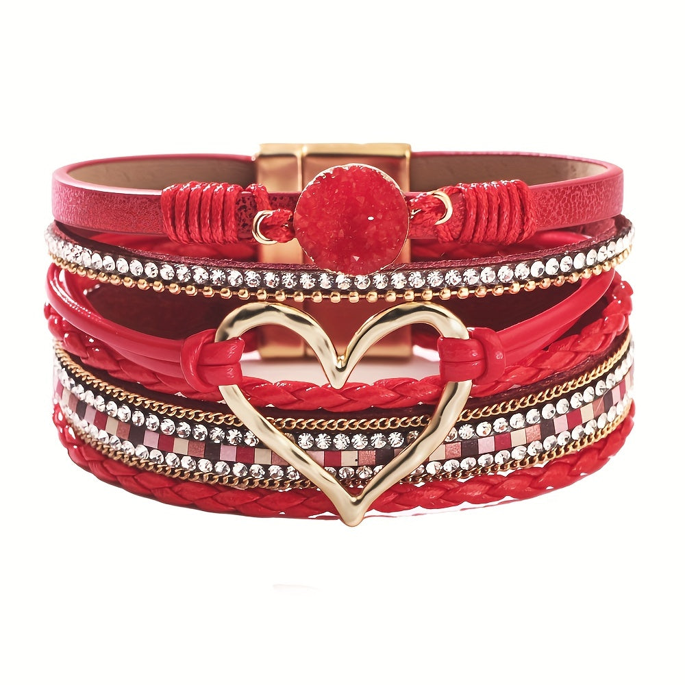 Bracelet bohémien en cuir à couches multiples