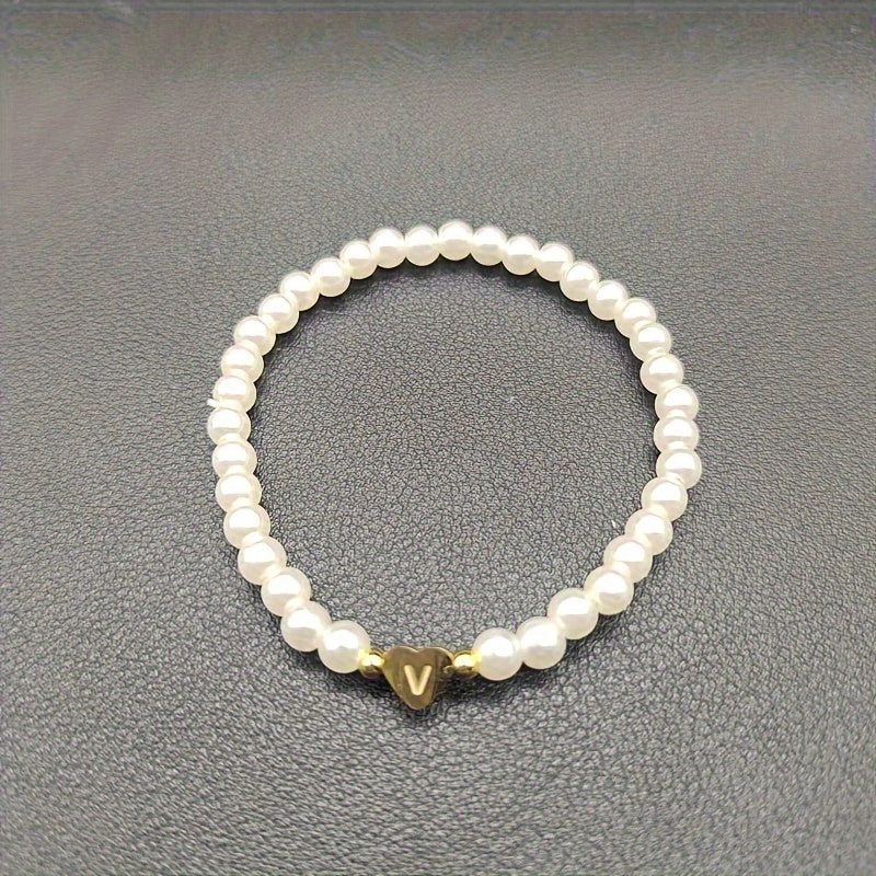 Elegantes Armband mit Initiale A–Z und Herz