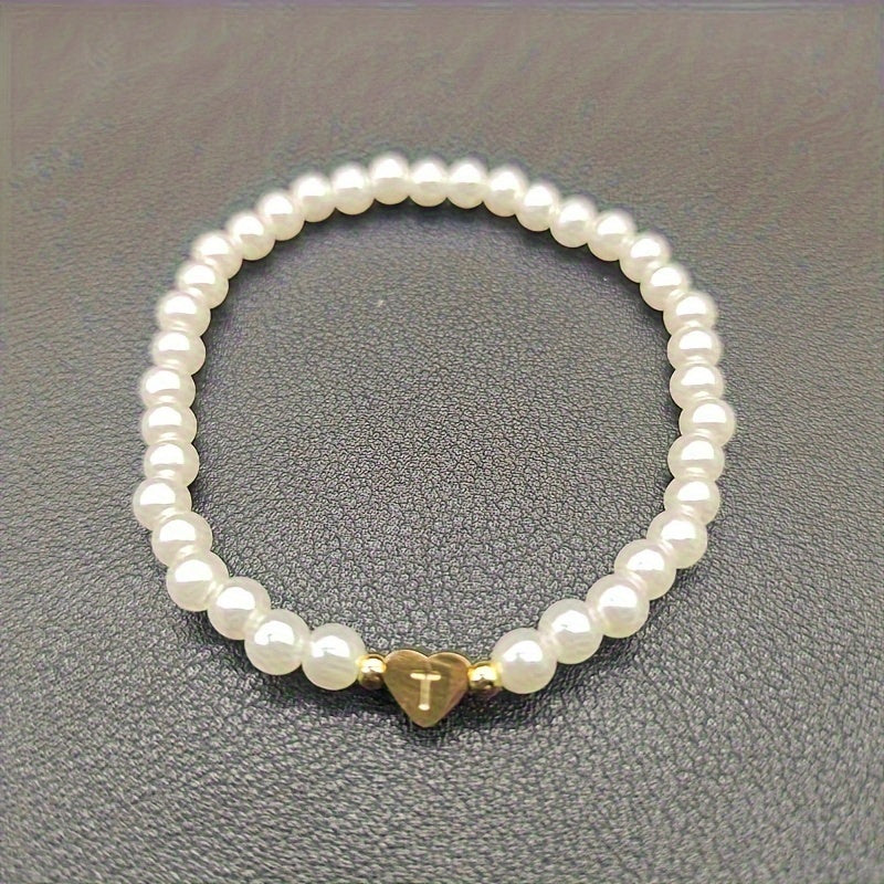 Elegantes Armband mit Initiale A–Z und Herz