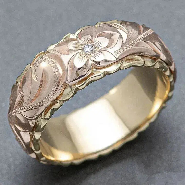 Antique-Inspired Gold Rose Flower Ring
